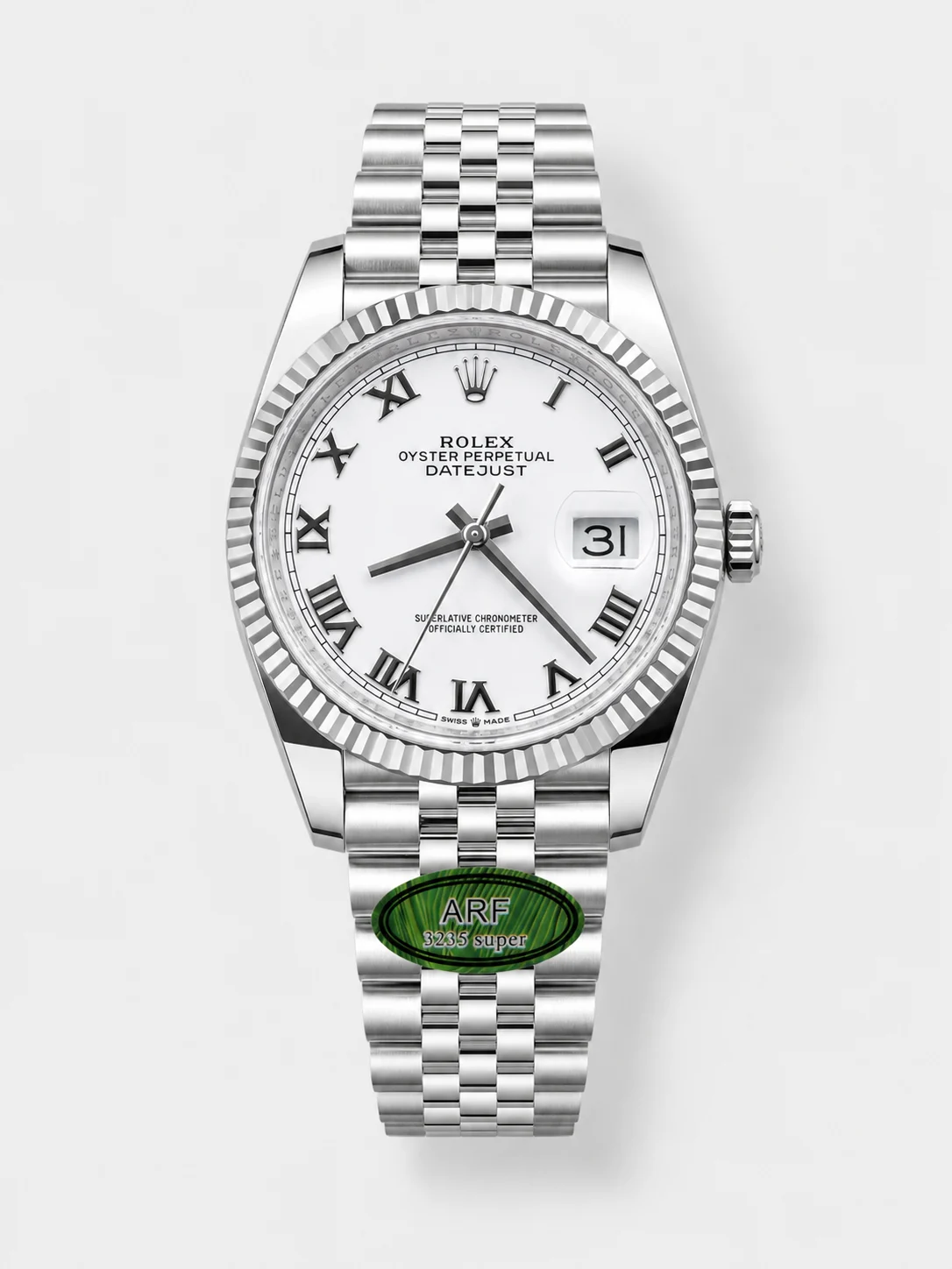 Rolex Datejust 126234 36MM Swiss Super Clone in 904L Steel in White Dial 1:1 Mirror - view 1