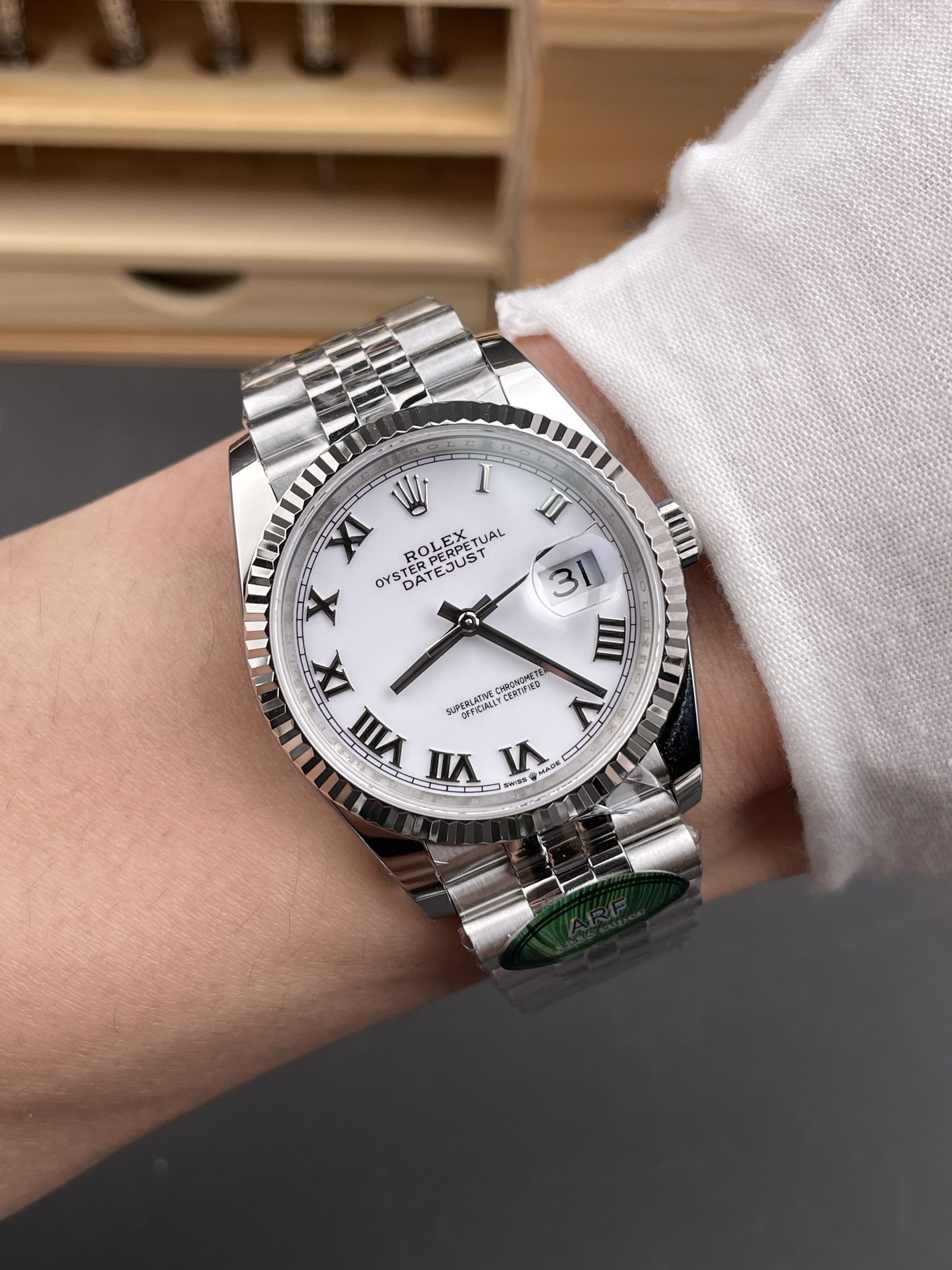 Rolex Datejust 126234 36MM Swiss Super Clone in 904L Steel in White Dial 1:1 Mirror - view 10