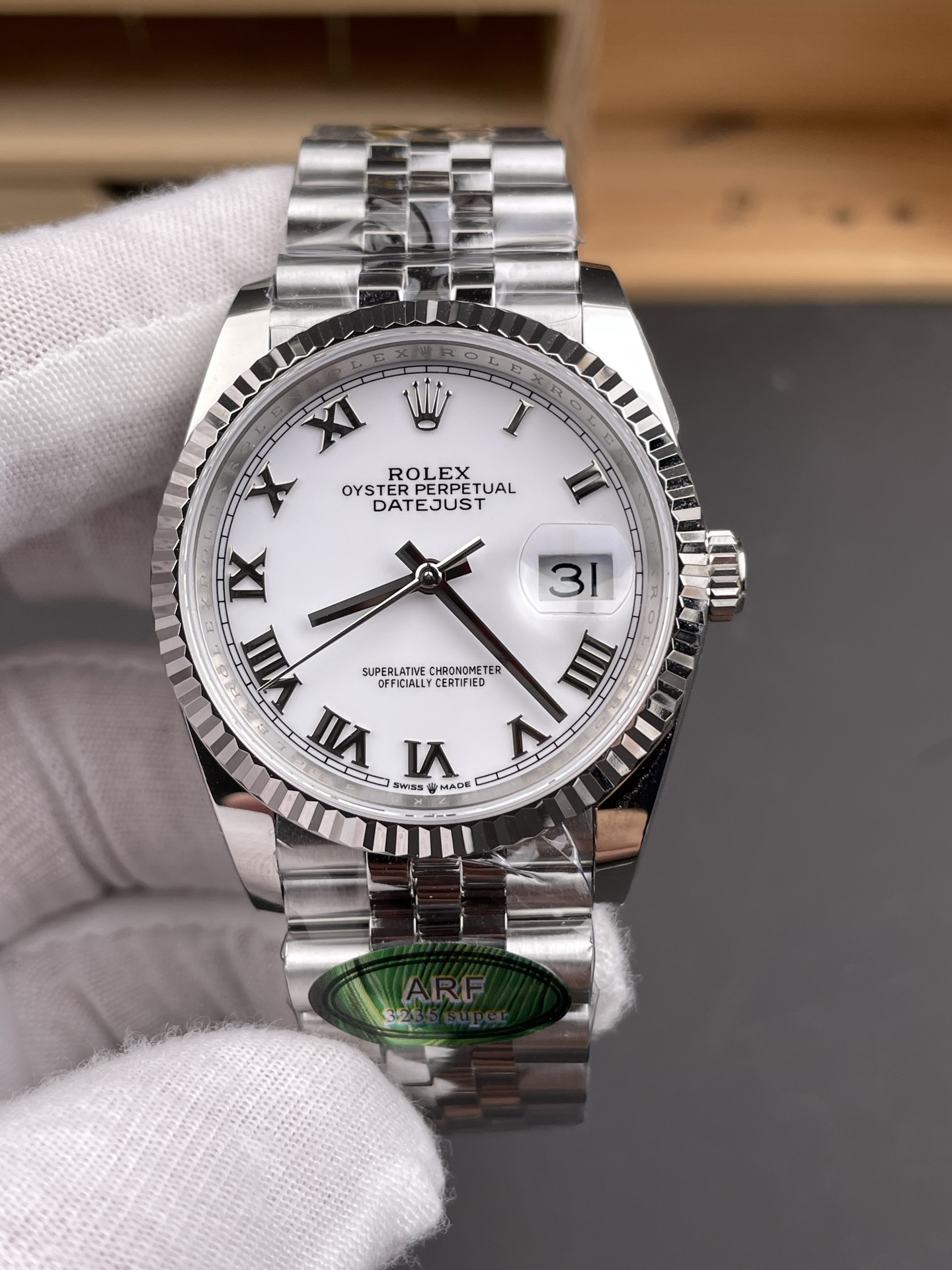 Rolex Datejust 126234 36MM Swiss Super Clone in 904L Steel in White Dial 1:1 Mirror - view 3