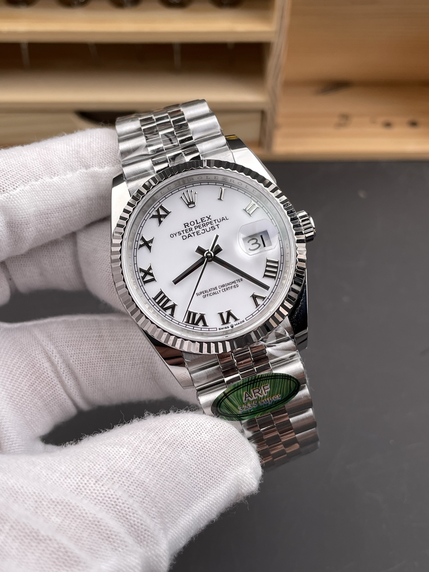 Rolex Datejust 126234 36MM Swiss Super Clone in 904L Steel in White Dial 1:1 Mirror - view 4