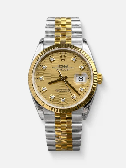 Rolex Datejust Cal.3235 Movement 1:1 Mirror Super Clone 904L Steel 36MM - Gold Fluted Motif Dial - view 1