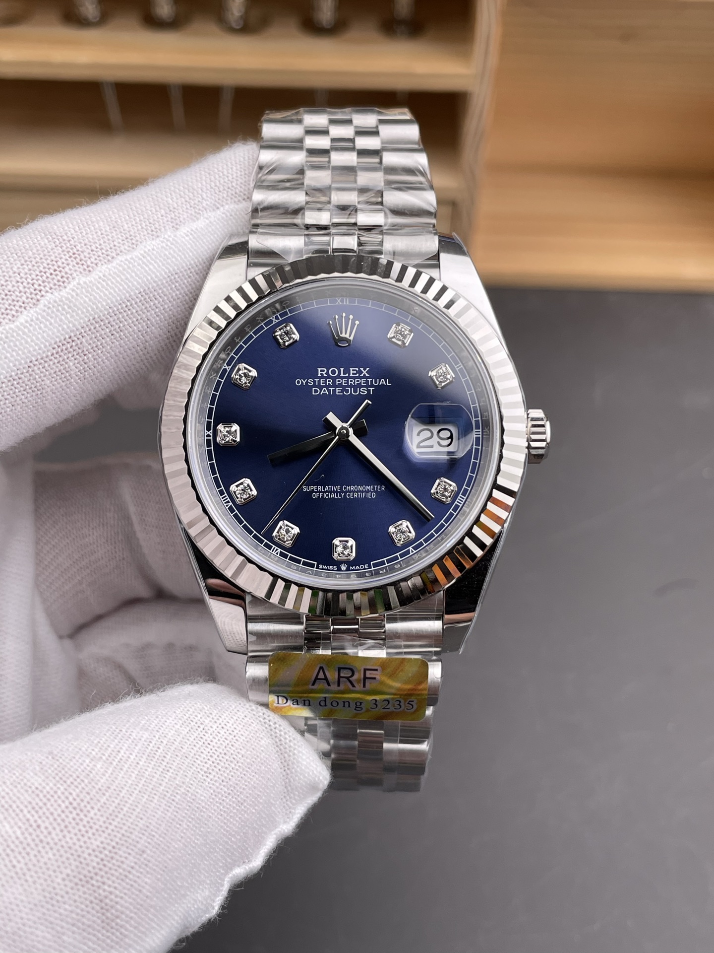 Rolex Datejust 126234 36MM Swiss Super Clone in 904L Steel in Blue Dial 1:1 Mirror - view 2
