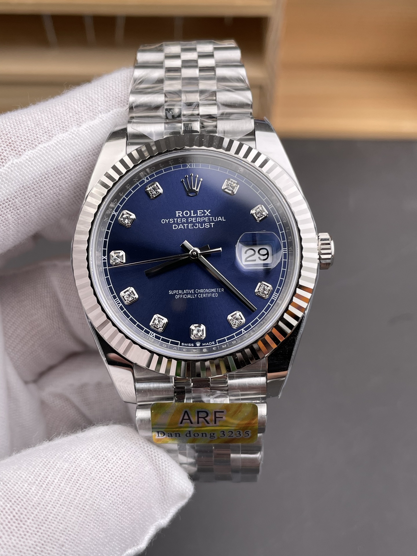 Rolex Datejust 126234 36MM Swiss Super Clone in 904L Steel in Blue Dial 1:1 Mirror - view 4