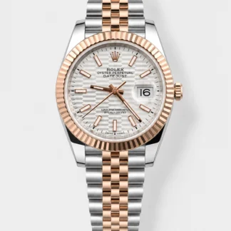Rolex Super Clone Datejust ETA 3235 Movement 41MM Two Tone Rose Gold Plating Fluted Dial Watch - view 1
