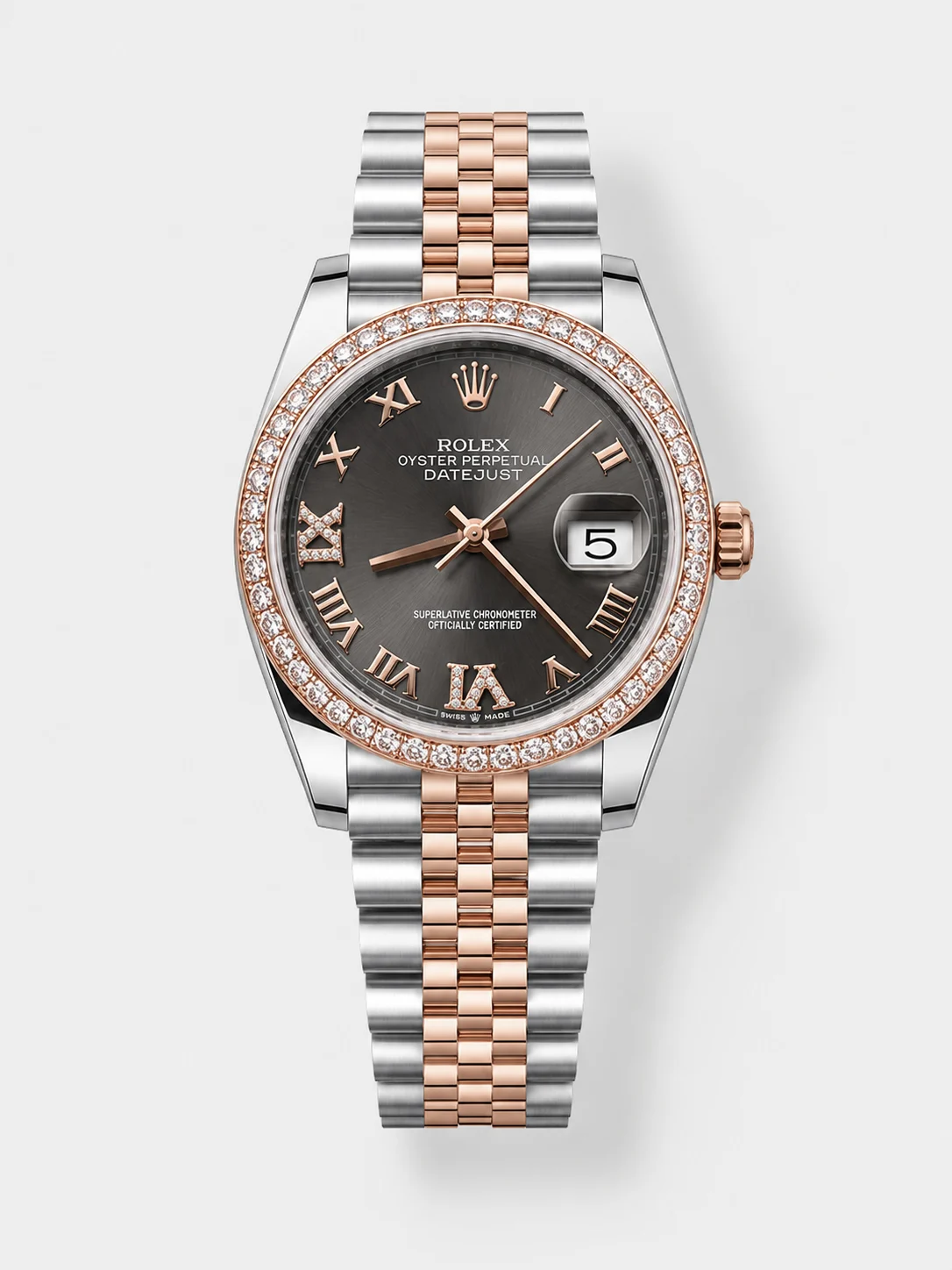 Rolex Datejust Cal.3235 Movement Super Clone Rose Gold 2 Tone 31MM Brown Dial Watch - view 1