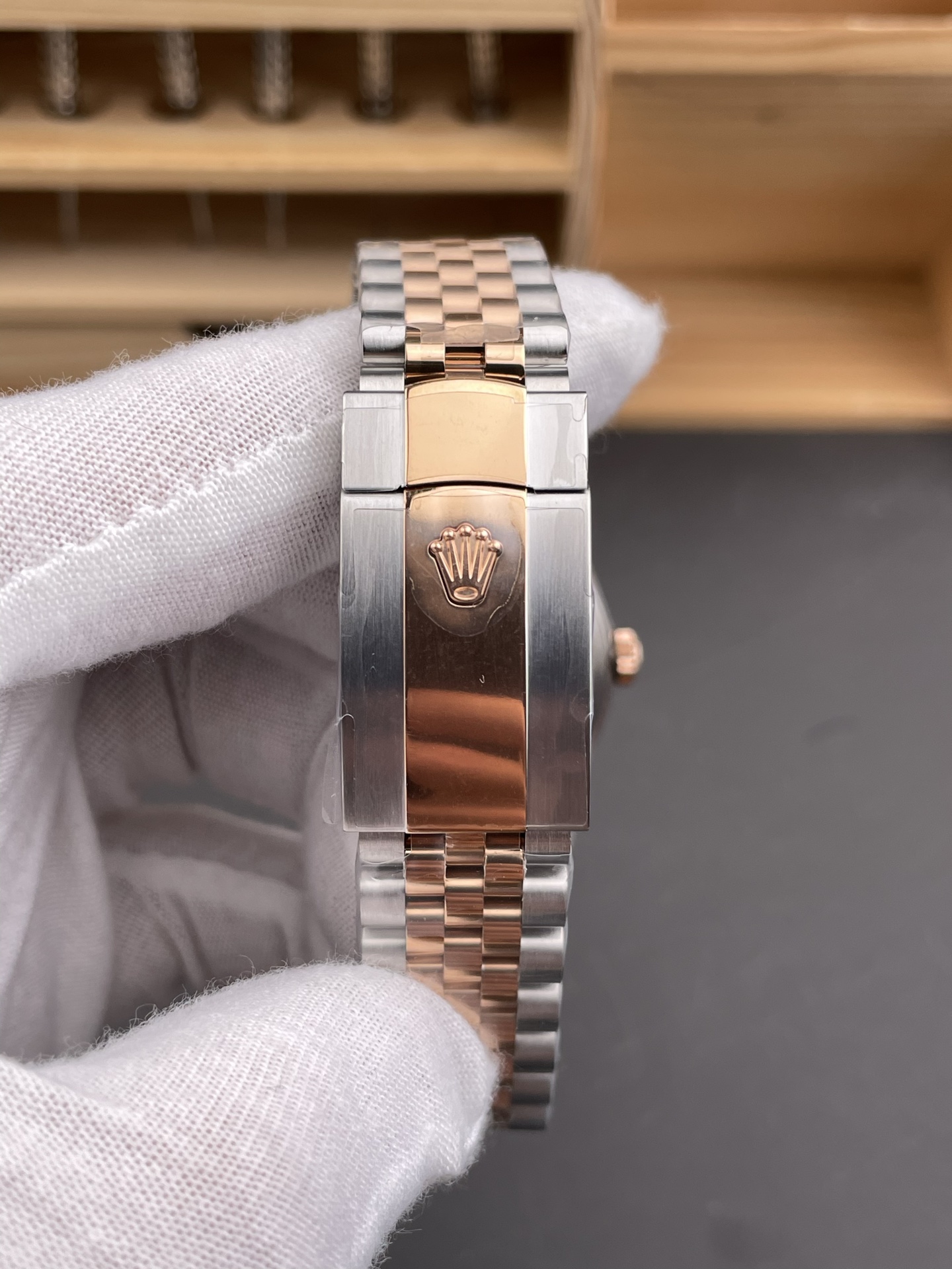 Rolex Datejust Cal.3235 Movement Super Clone Rose Gold 2 Tone 31MM Brown Dial Watch - view 9