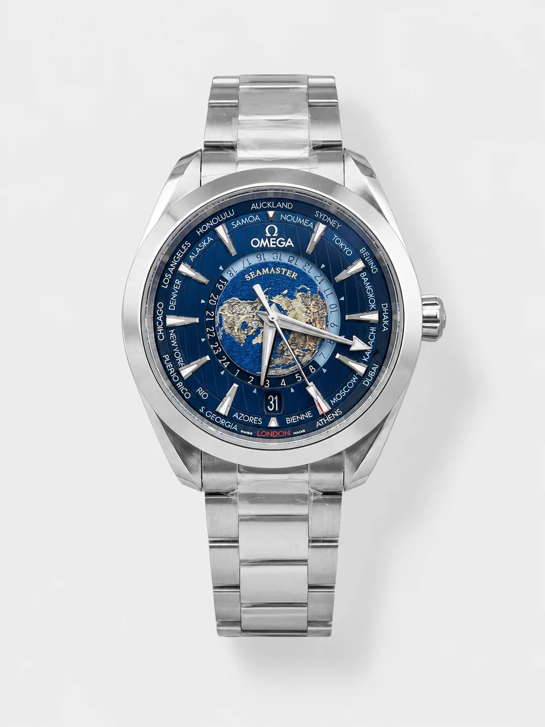 Omega Aqua Terra 150M Wolrd Timer 24 Blue Dial 904L Steel 1:1 Mirror Super Clone 41MM - view 1
