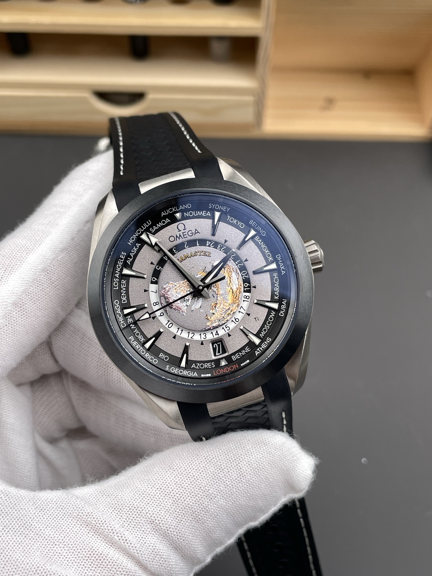 Omega Seamaster Aqua Terra 150M Worldtime Rubber Strap Swiss Super Clone Watch - view 3