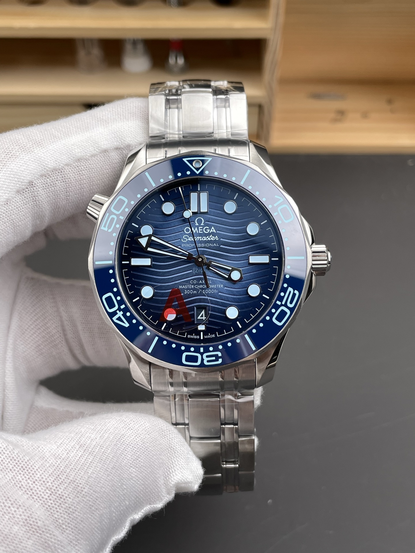 Omega Seamaster 300M Summer Blue Swiss 904L Steel 1:1 Mirror Super Clone Watch - view 2