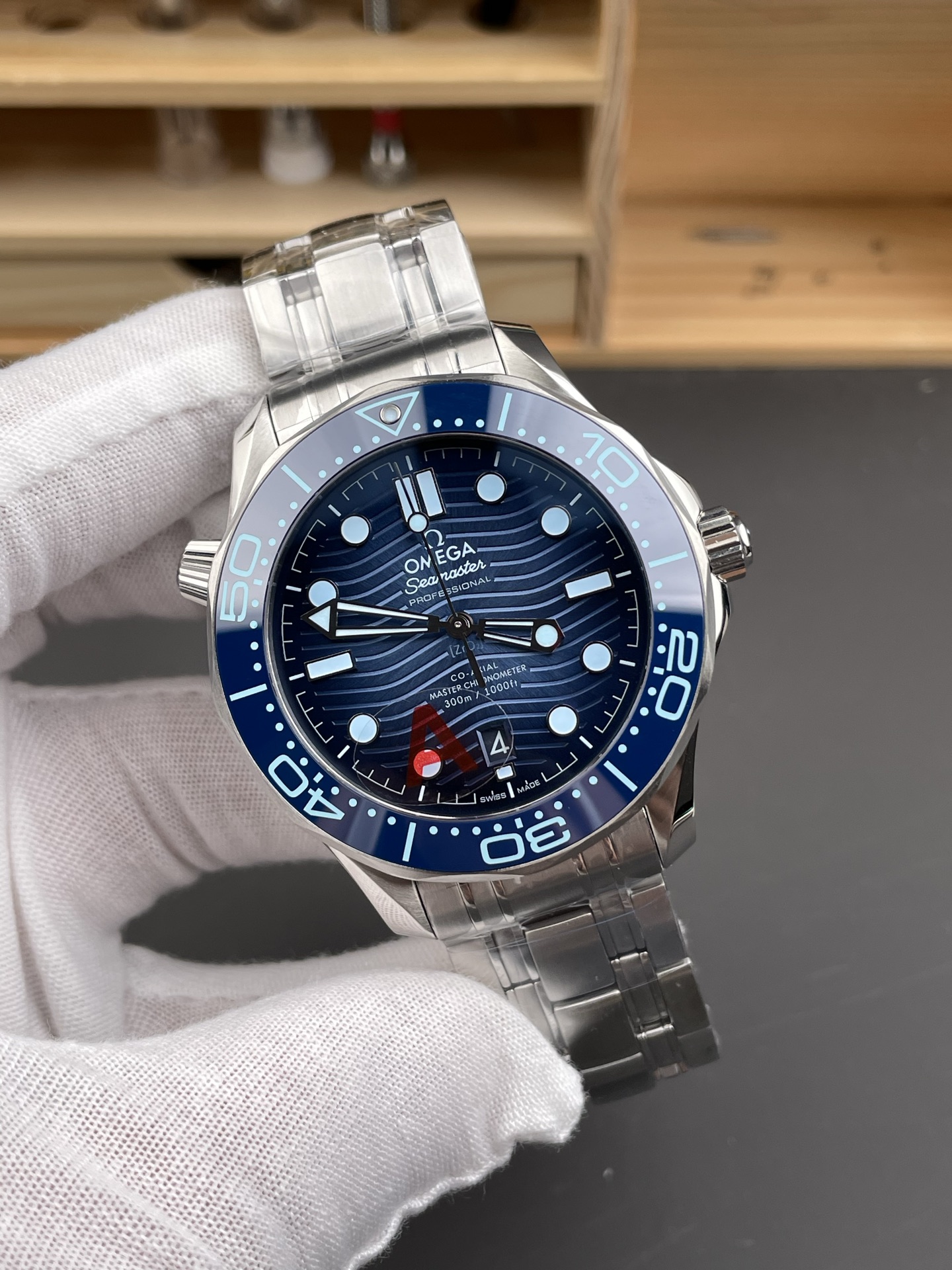 Omega Seamaster 300M Summer Blue Swiss 904L Steel 1:1 Mirror Super Clone Watch - view 4