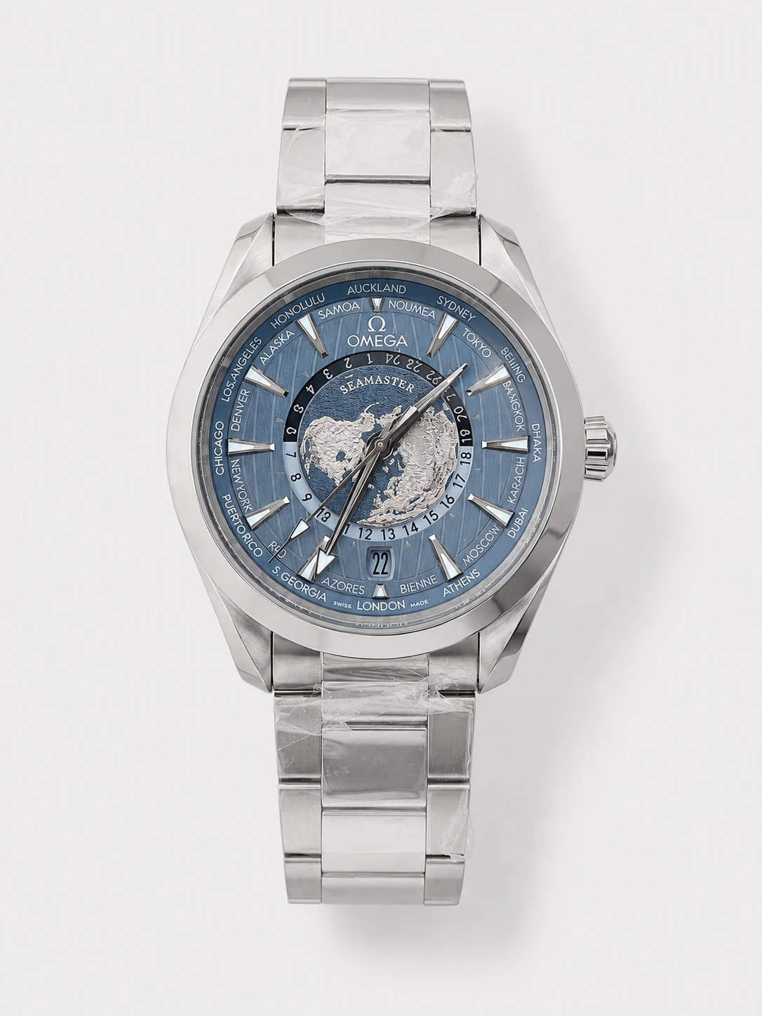 Omega Aqua Terra 150M Wolrd Timer 24 Summer Blue Dial 904L Steel 1:1 Mirror Super Clone 41MM - view 1