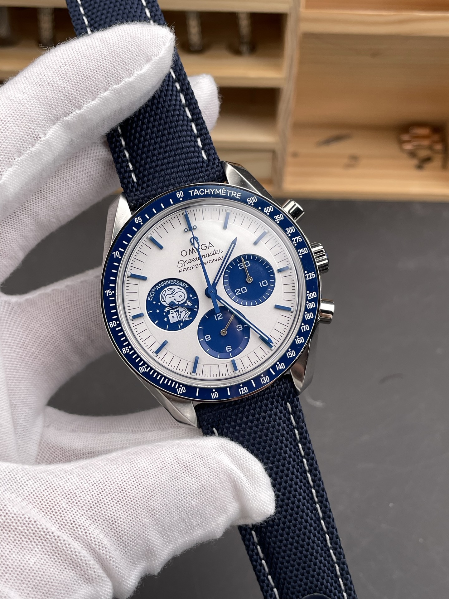 Omega Speedmaster 50th Anniversary Super Clone Snoopy Watch in Nylon Strap - view 4