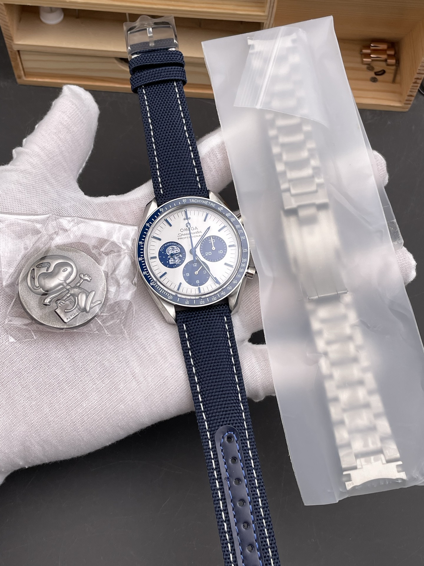 Omega Speedmaster 50th Anniversary Super Clone Snoopy Watch in Nylon Strap - view 5