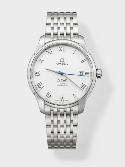 Omega De-Ville Annual Calendar Steel Strap Swiss Super Clone Watch 1:1 Mirror Edition in White Dial - view 1