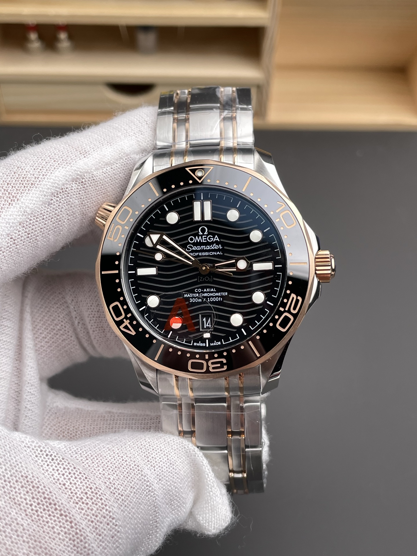 Omega Seamaster Super Clone 300M Master Chronometer Blue Swiss 2 Tone Watch - view 2