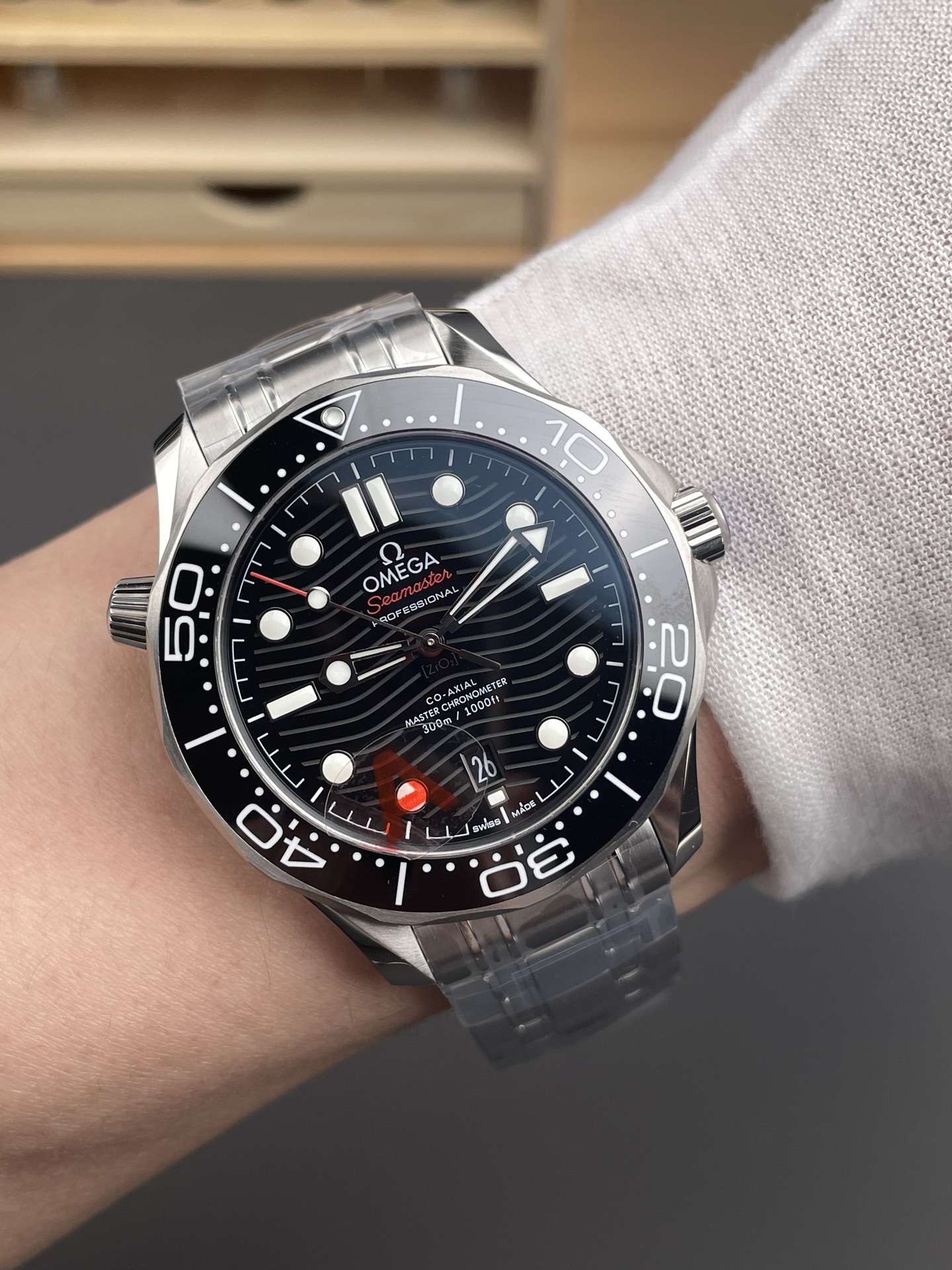 Omega Seamaster 300M Master Chronometer Black Swiss 904L Steel 1:1 Mirror Super Clone Watch - view 10