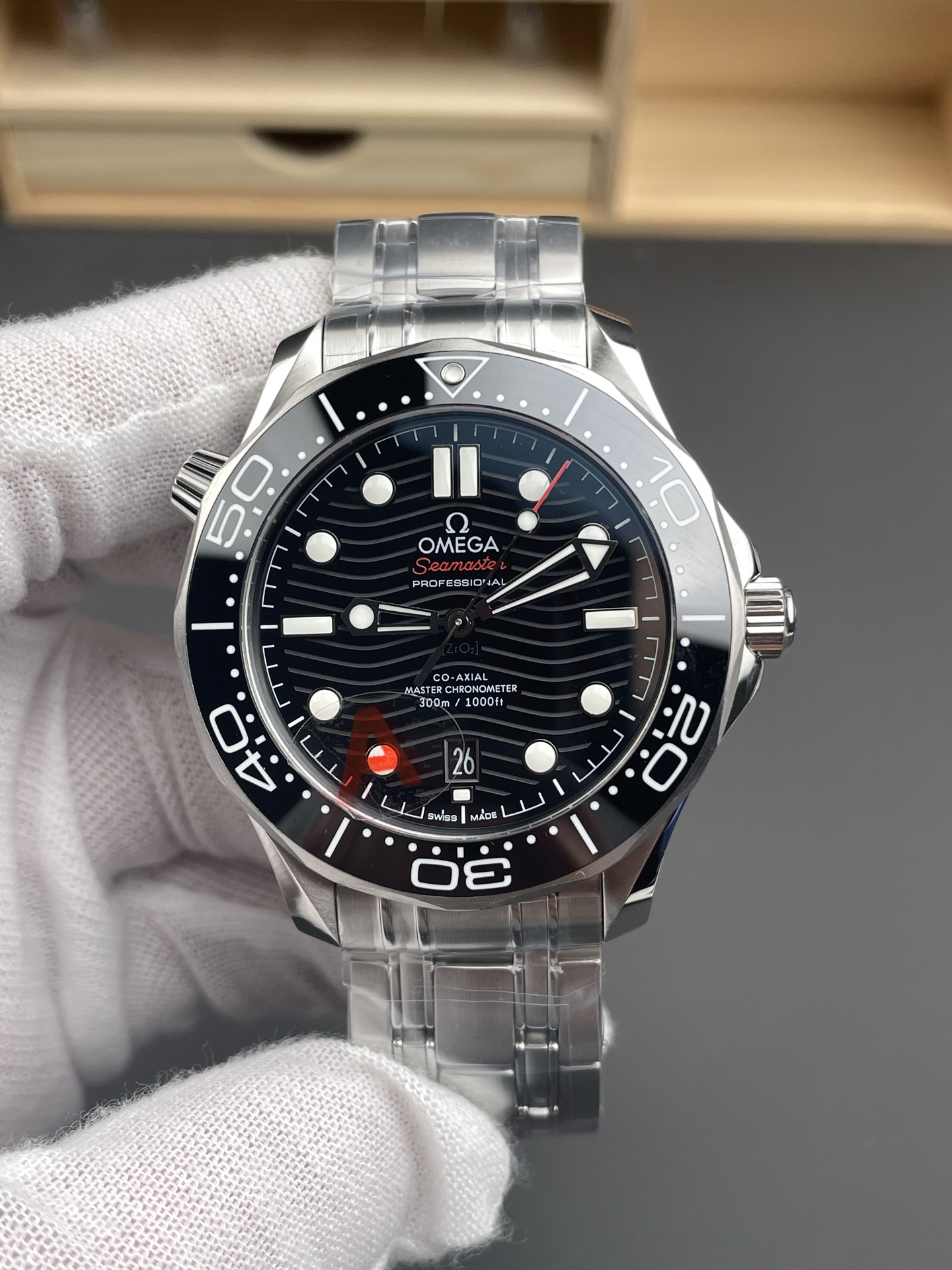 Omega Seamaster 300M Master Chronometer Black Swiss 904L Steel 1:1 Mirror Super Clone Watch - view 2