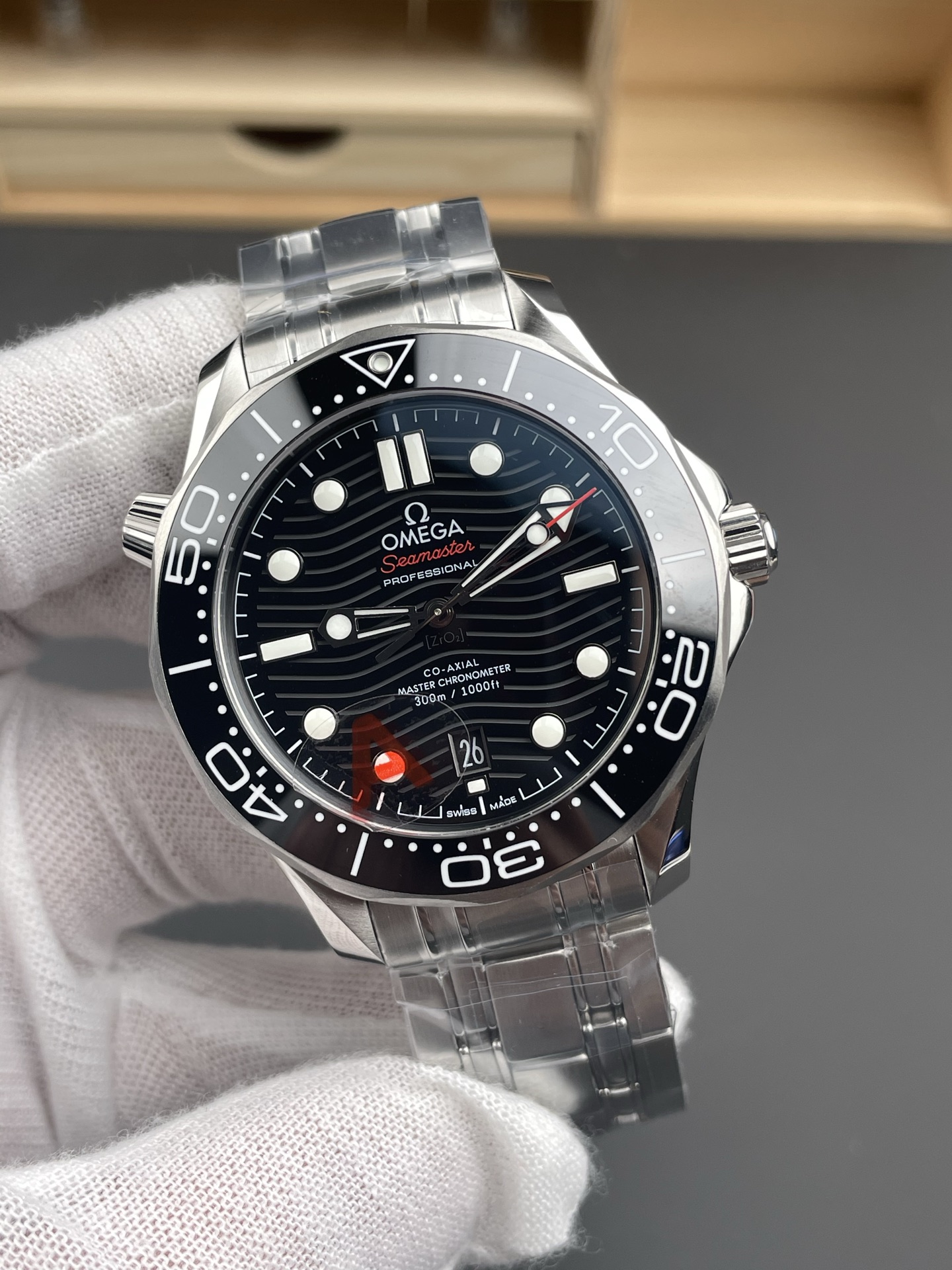 Omega Seamaster 300M Master Chronometer Black Swiss 904L Steel 1:1 Mirror Super Clone Watch - view 3