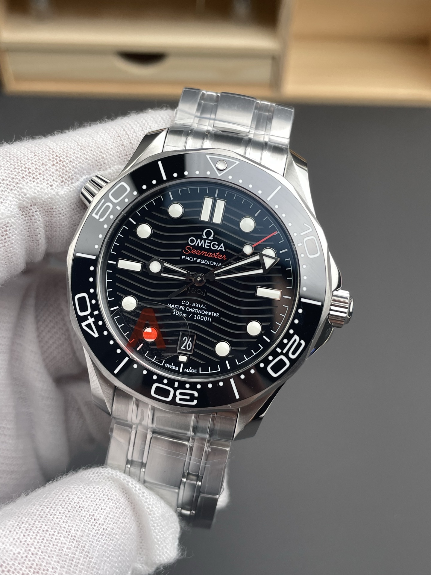 Omega Seamaster 300M Master Chronometer Black Swiss 904L Steel 1:1 Mirror Super Clone Watch - view 4