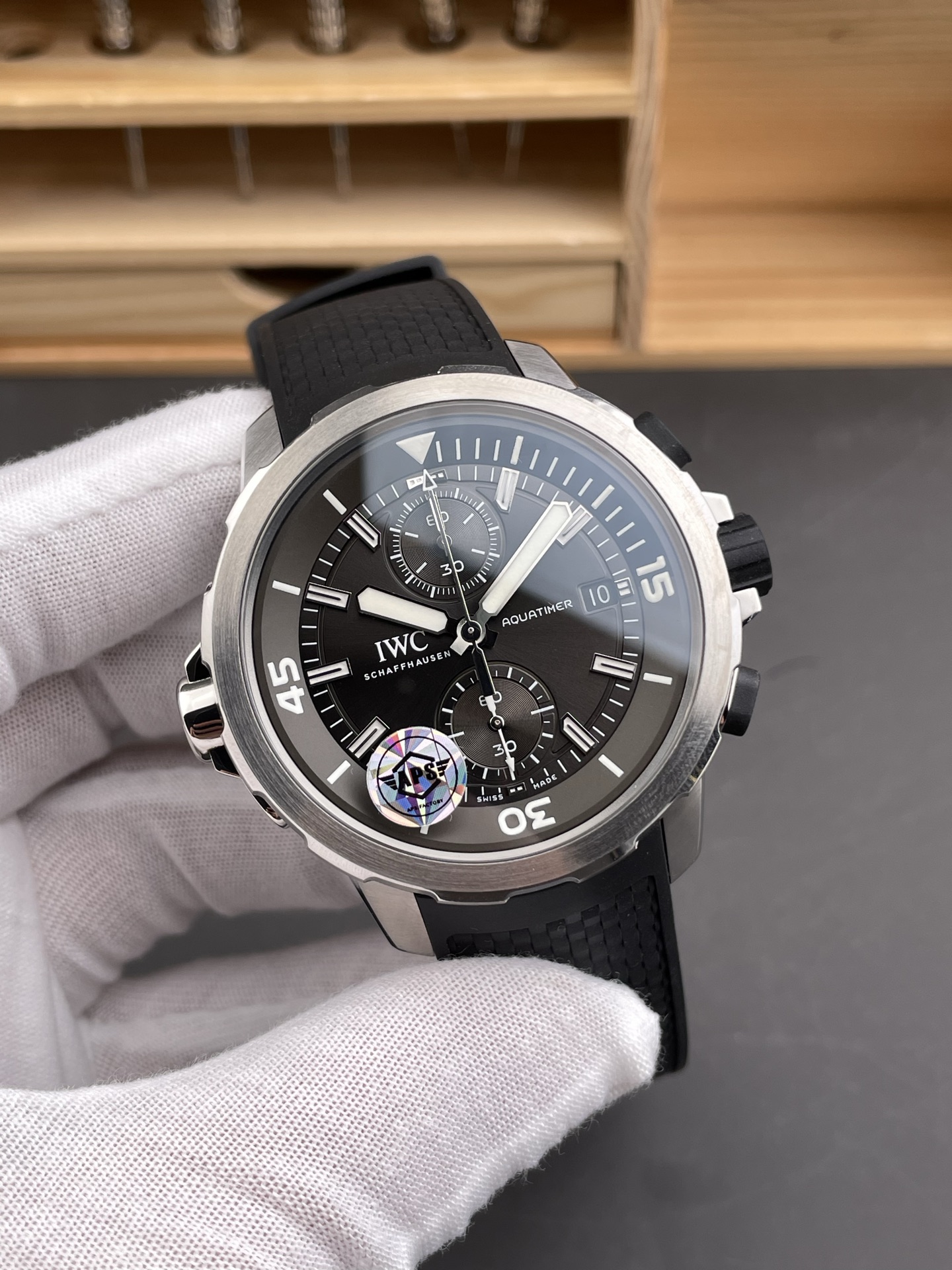 IWC Super Clone Aquatimer Chronograph IW376804 Swiss Black Dial - view 4
