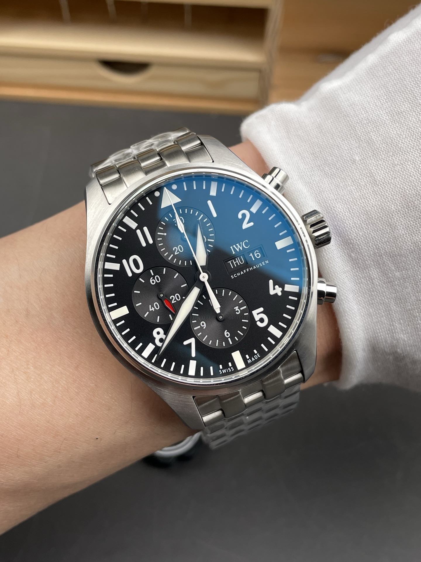 IWC Pilot Chronograph Le Petit Prince Edition Black Dial 1:1 Mirror Super Clone Watch - view 10