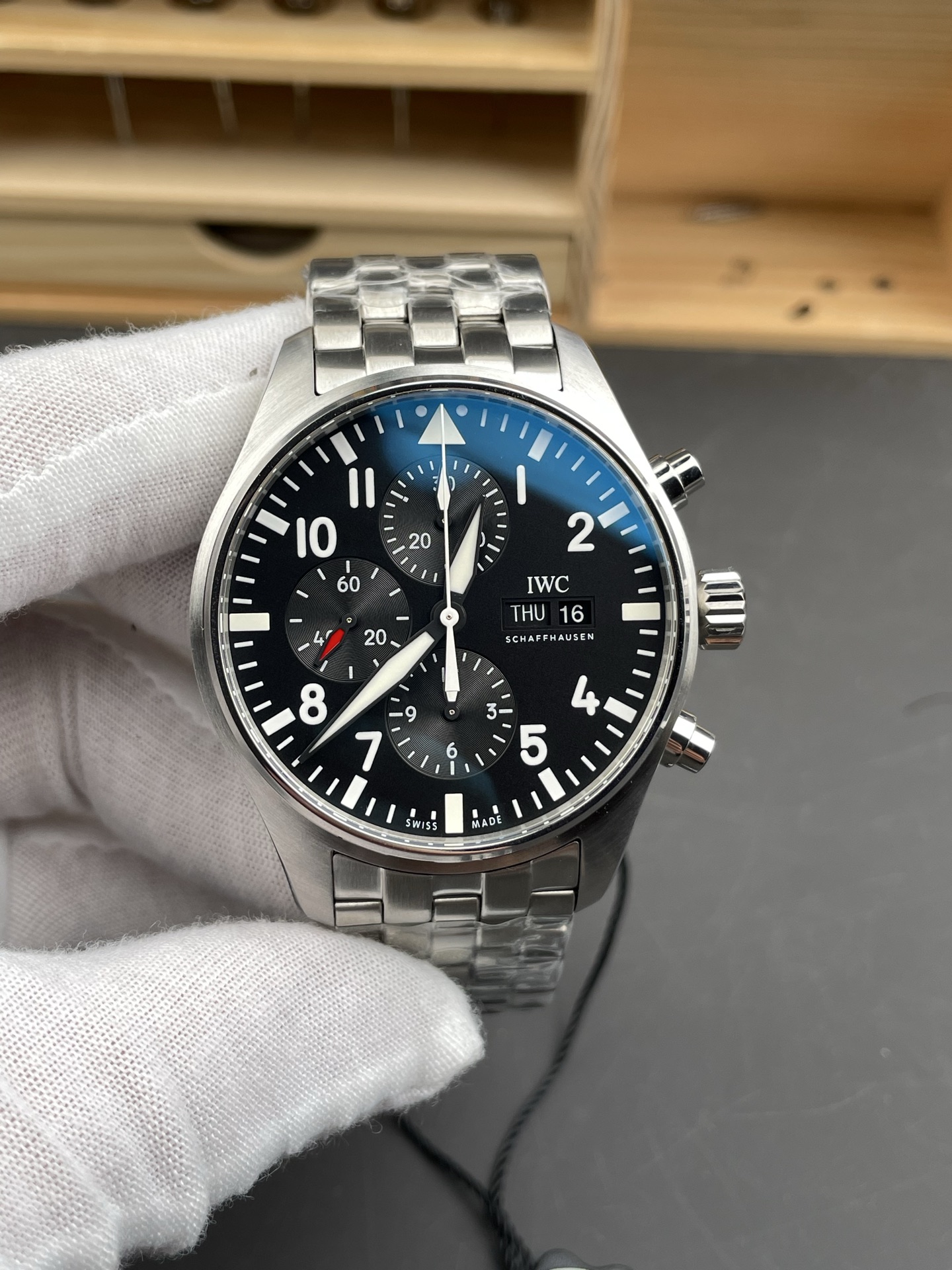 IWC Pilot Chronograph Le Petit Prince Edition Black Dial 1:1 Mirror Super Clone Watch - view 2