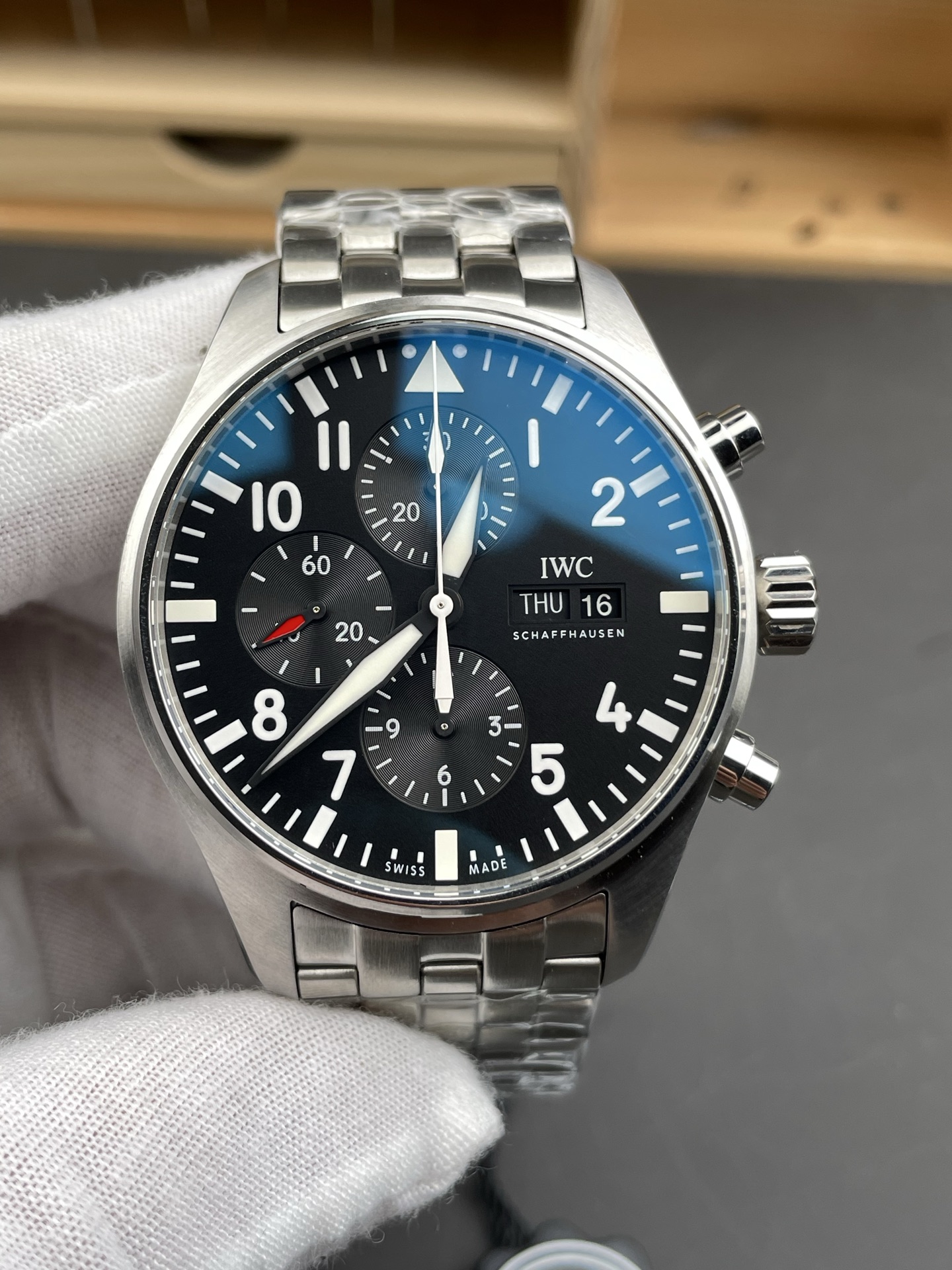 IWC Pilot Chronograph Le Petit Prince Edition Black Dial 1:1 Mirror Super Clone Watch - view 3