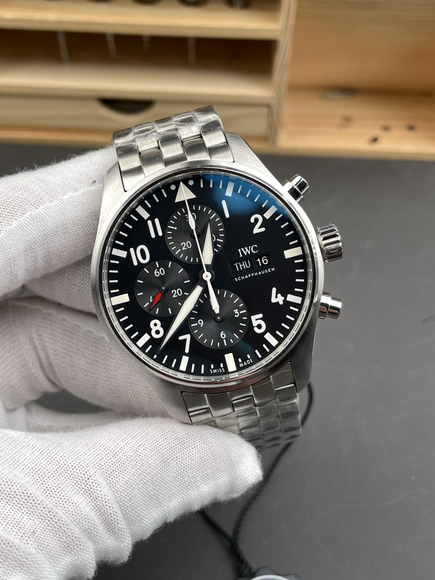 IWC Pilot Chronograph Le Petit Prince Edition Black Dial 1:1 Mirror Super Clone Watch - view 4