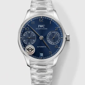 IWC Super Clone Portugieser Swiss 1:1 Mirror Watch Blue Dial Steel Case Watch - view 1