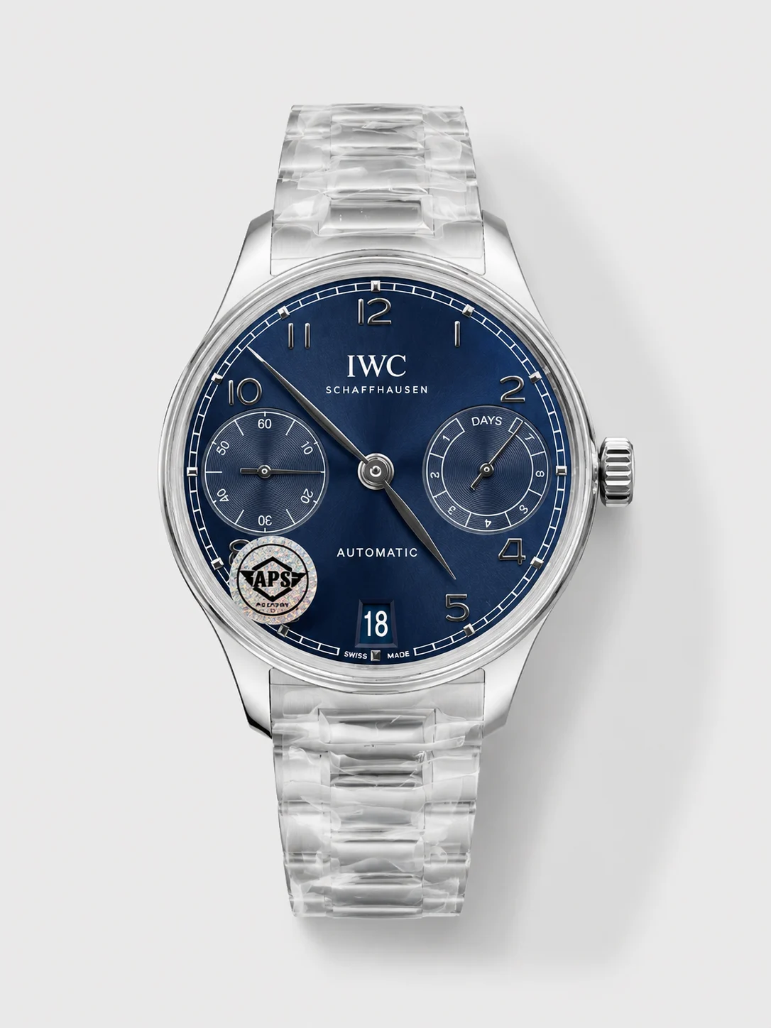 IWC Super Clone Portugieser Swiss 1:1 Mirror Watch Blue Dial Steel Case Watch - view 1