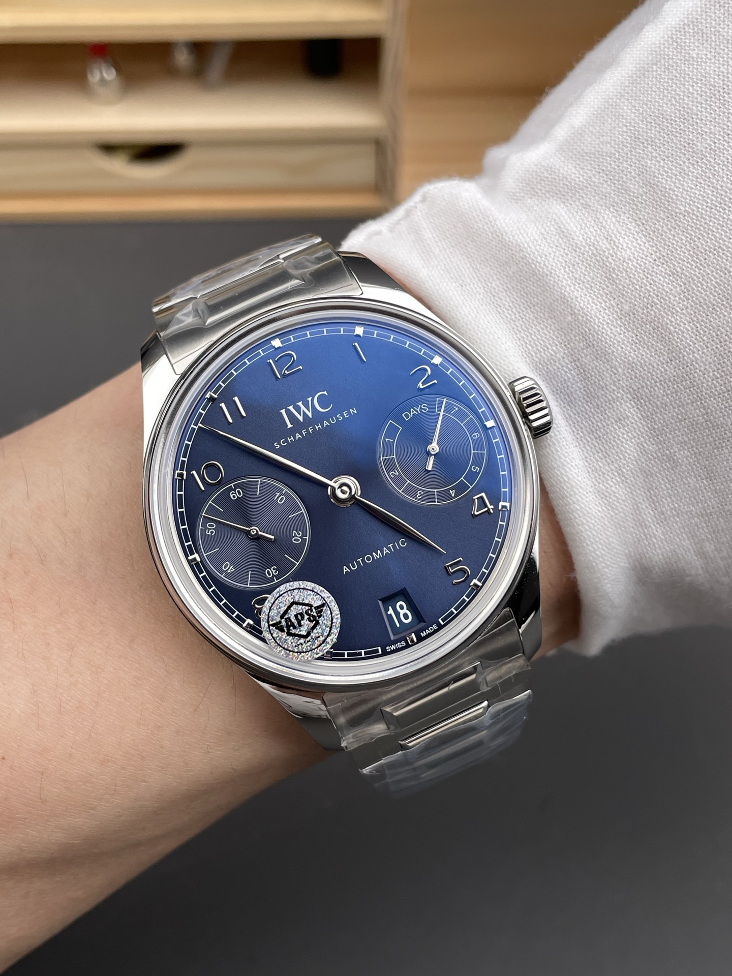 IWC Super Clone Portugieser Swiss 1:1 Mirror Watch Blue Dial Steel Case Watch - view 10