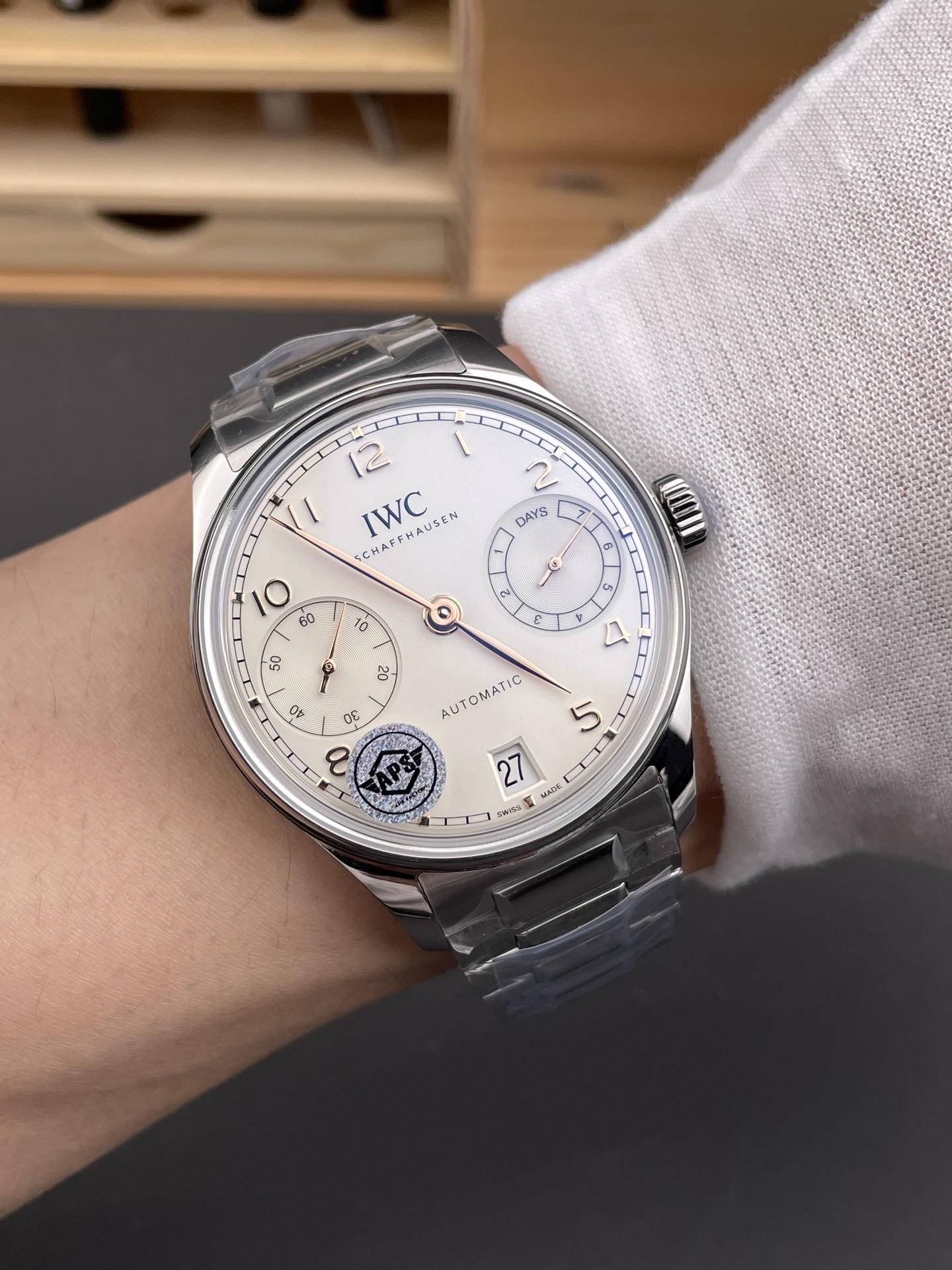 IWC Super Clone Portugieser Swiss 1:1 Mirror Watch White Dial Steel Case Watch - view 10