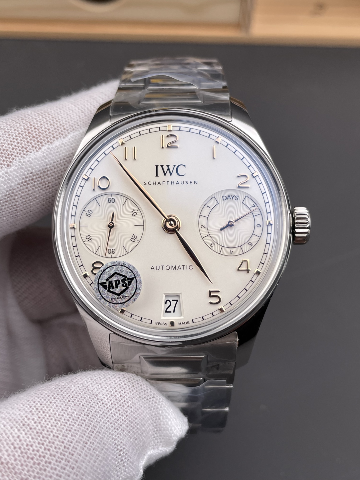 IWC Super Clone Portugieser Swiss 1:1 Mirror Watch White Dial Steel Case Watch - view 2