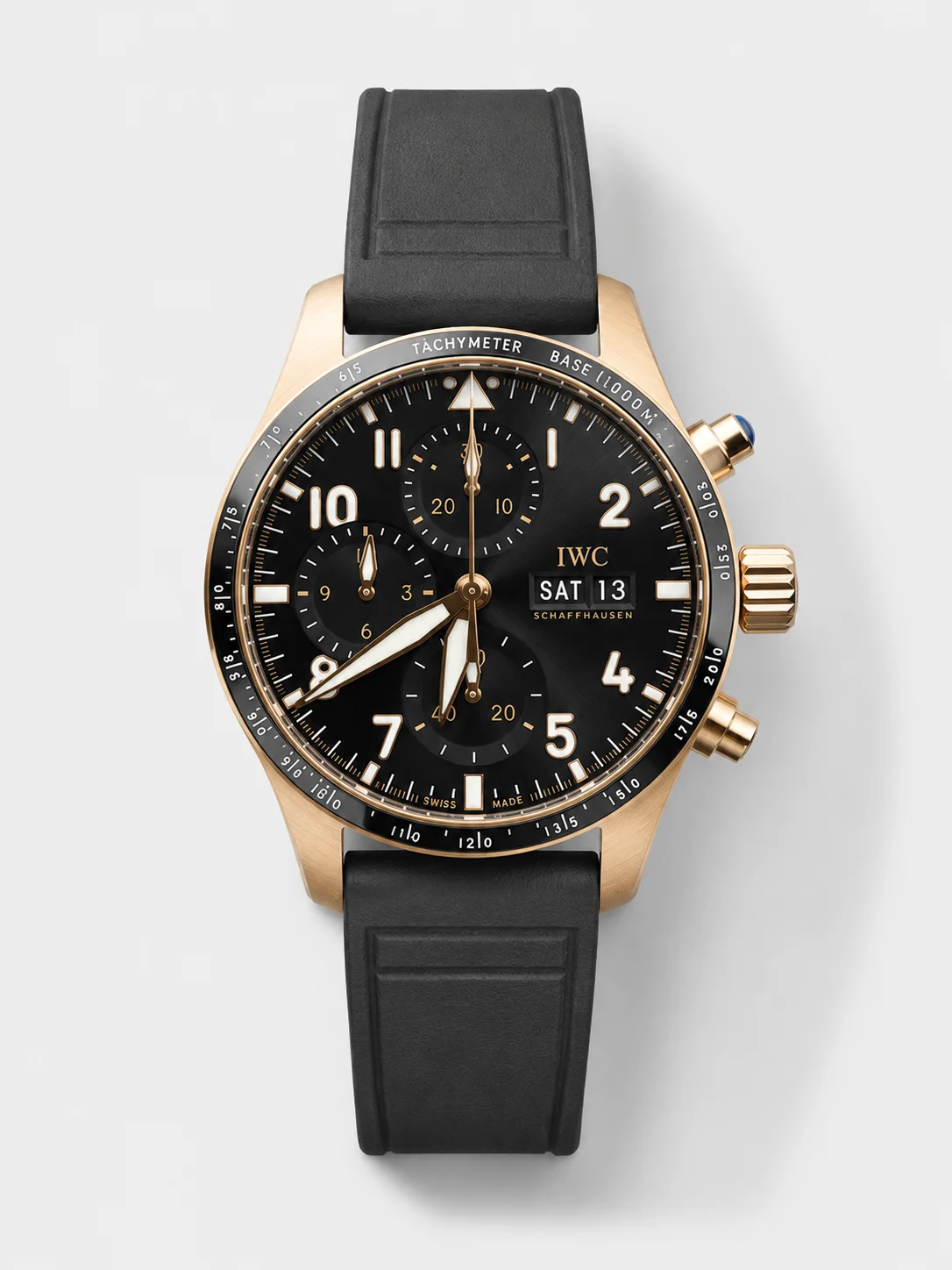 IWC Pilot’s IW388306 Super Clone Chronograph 41 Mercedes-AMG Pertonas F1 Rose Gold Watch - view 1