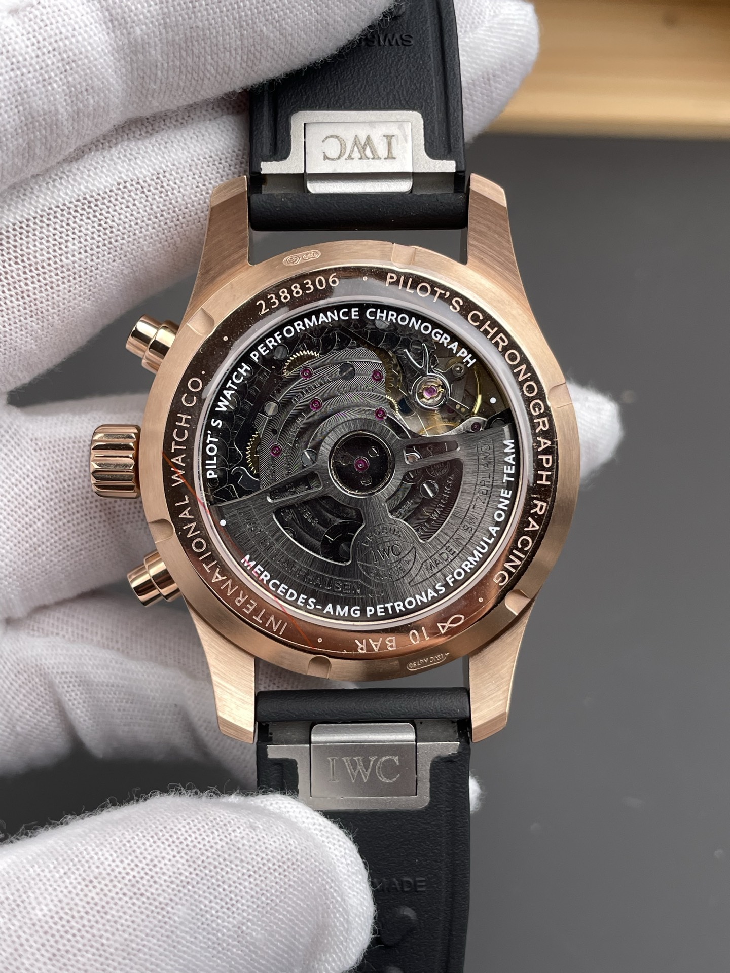 IWC Pilot’s IW388306 Super Clone Chronograph 41 Mercedes-AMG Pertonas F1 Rose Gold Watch - view 5