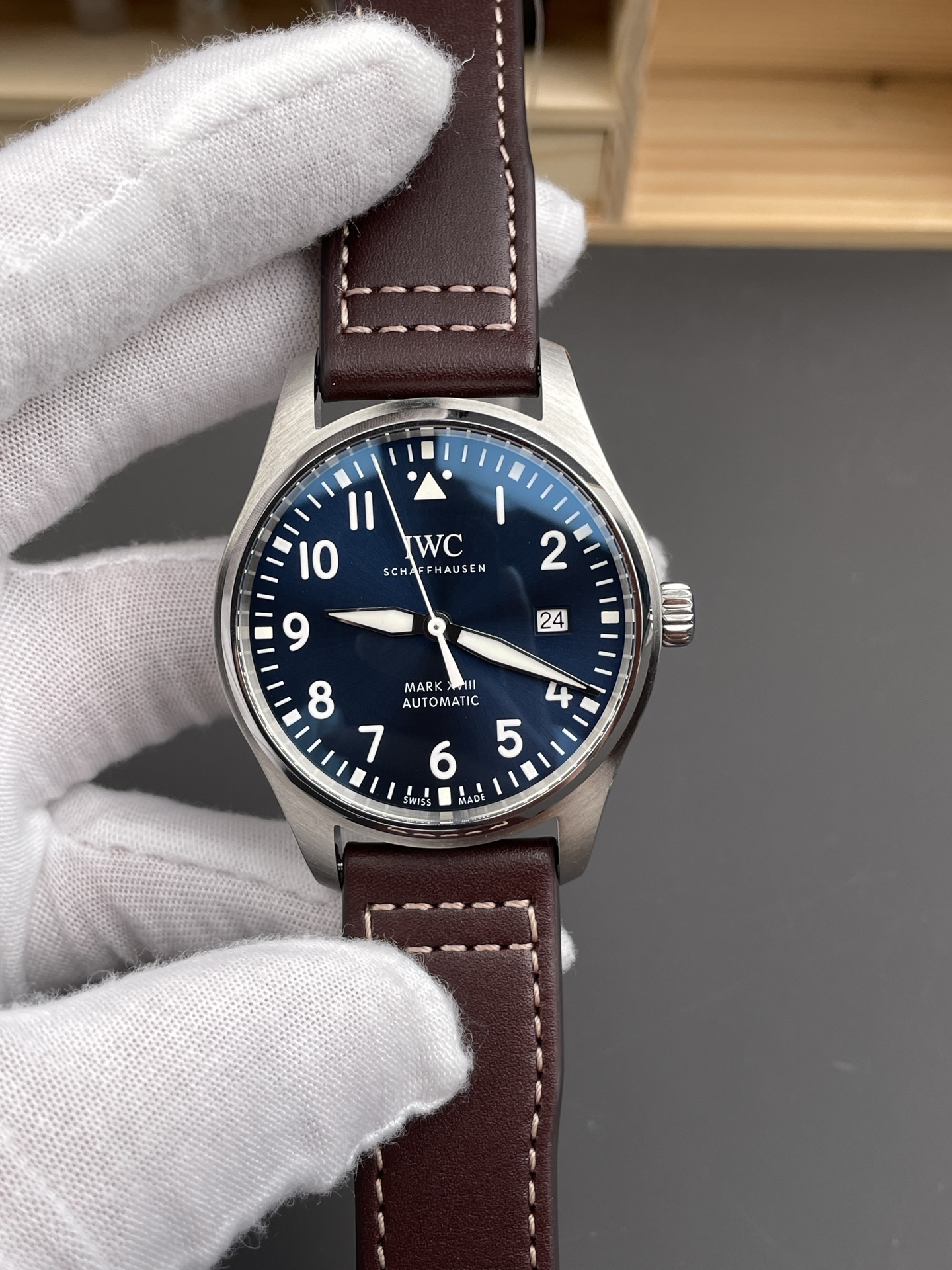 IWC Pilot’s MARK XVIII IW327010 Steel Blue Dial Le Petit Prince 904L Steel 1:1 Mirror Super Clone - view 2