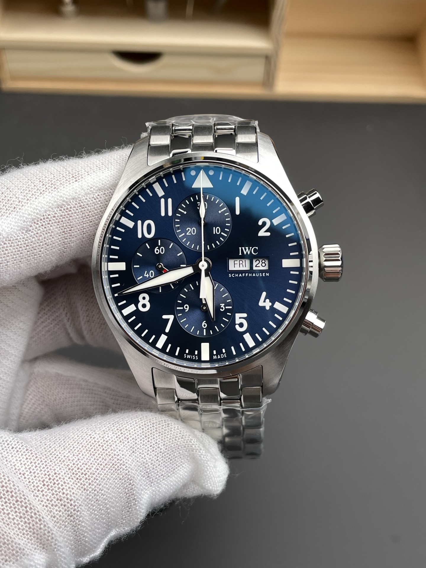 IWC Pilot Chronograph Le Petit Prince Edition Blue Dial 1:1 Mirror Super Clone Watch - view 2