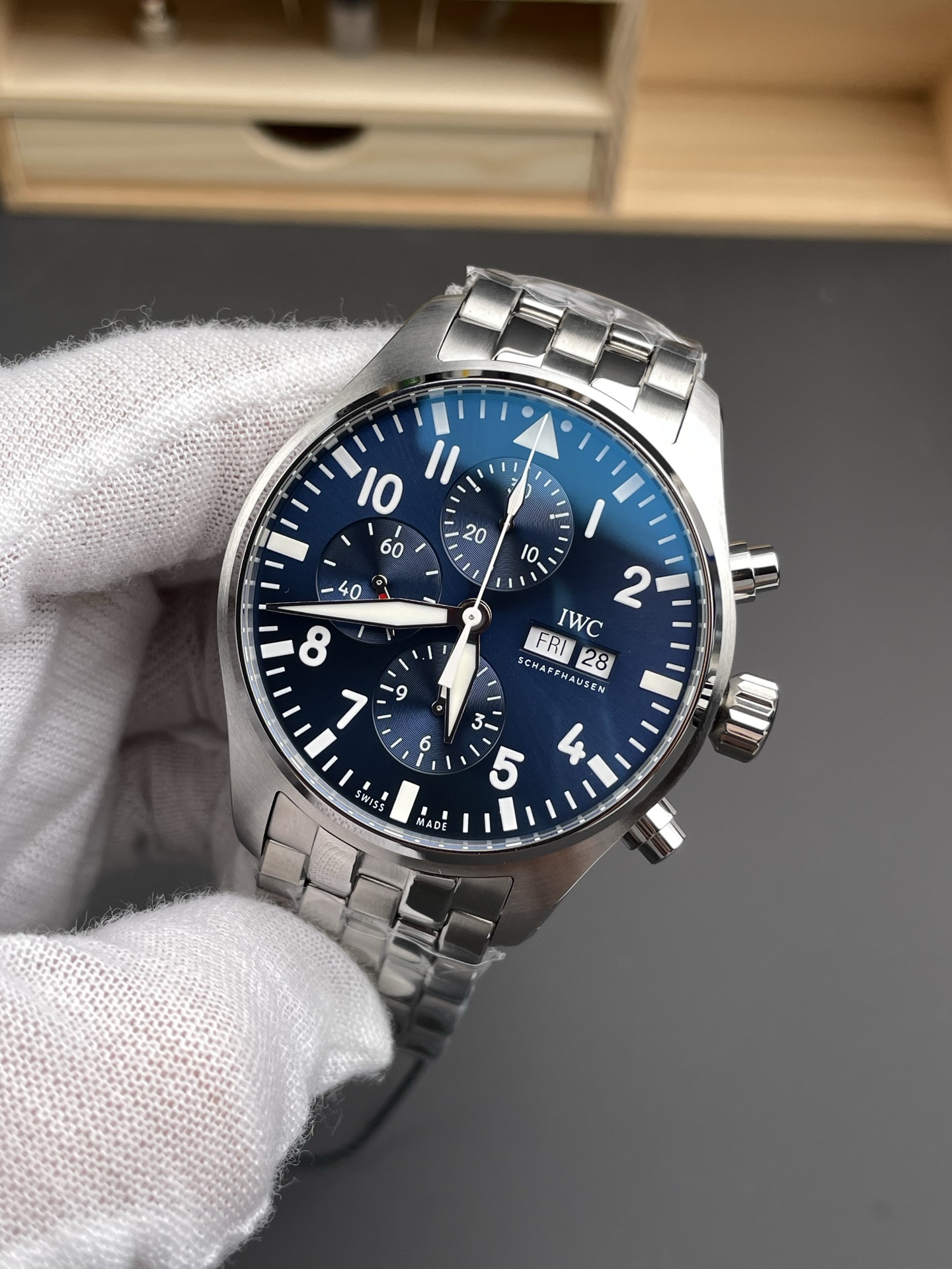 IWC Pilot Chronograph Le Petit Prince Edition Blue Dial 1:1 Mirror Super Clone Watch - view 3