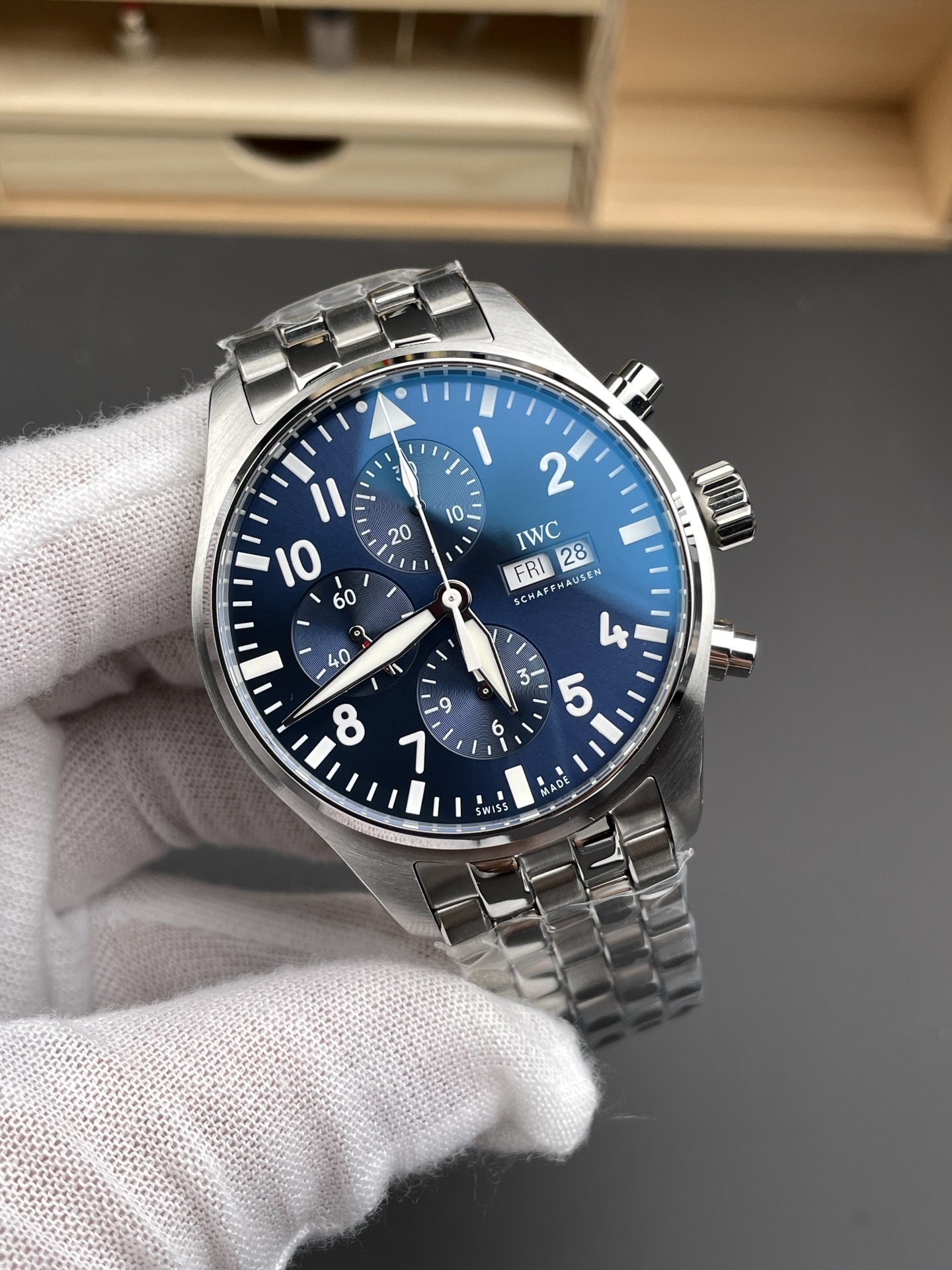 IWC Pilot Chronograph Le Petit Prince Edition Blue Dial 1:1 Mirror Super Clone Watch - view 4
