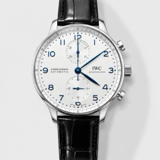 IWC Portuguese Chronograph Swiss Super Clone Watch in Steel Case White Dial - 1:1 Mirror Edition - view 1