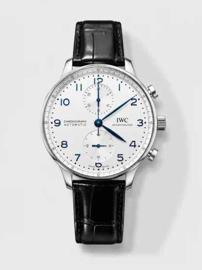 IWC Portuguese Chronograph Swiss Super Clone Watch in Steel Case White Dial - 1:1 Mirror Edition - view 1