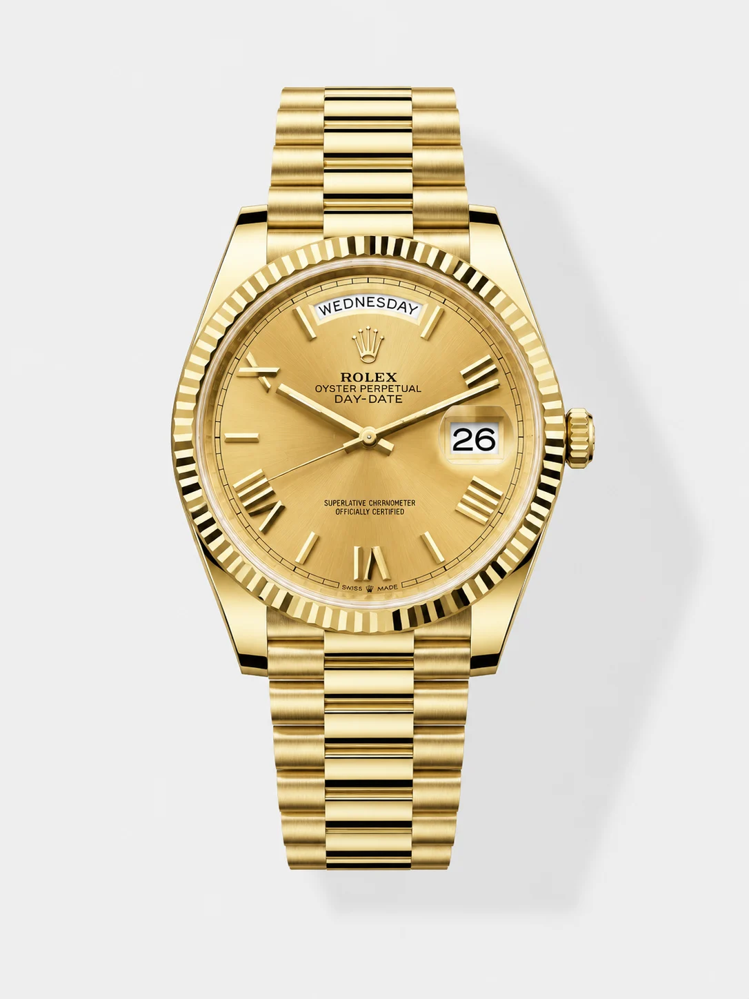 Rolex Day Date Presidential 18K Rose Gold Watch 40MM - Gold Dial 1:1 Mirror Quality(210g) - Super Clone Watch - view 1