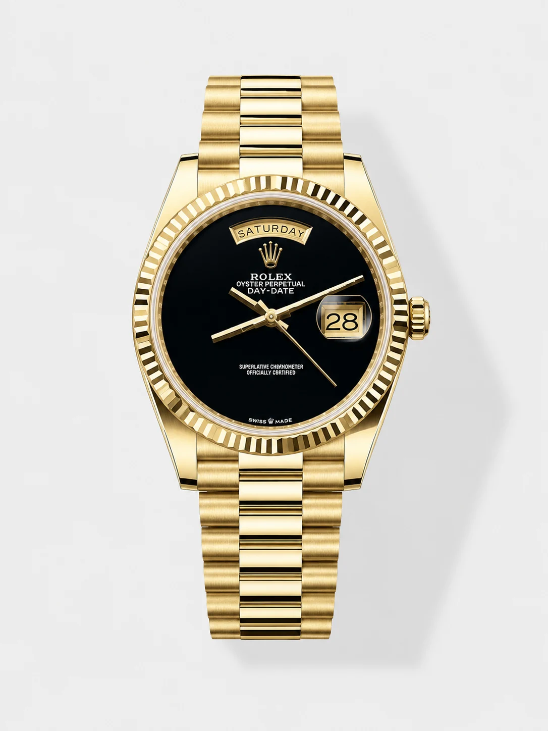 Rolex Day Date Presidential 18K Yellow Gold Watch 36MM - Black Dial 1:1 Mirror Quality - Super Clone Watch - view 1