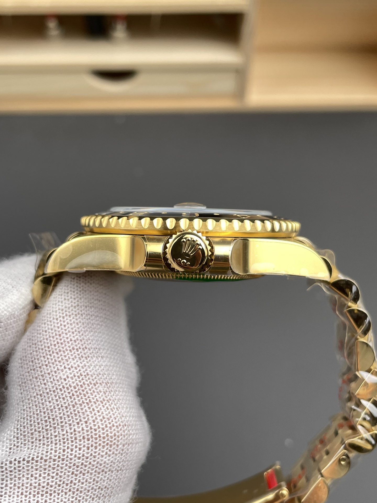 Rolex GMT Masters II Super Clone 126718GRNR Yellow Gold Tiger Iron Dial Swiss Watch - view 6