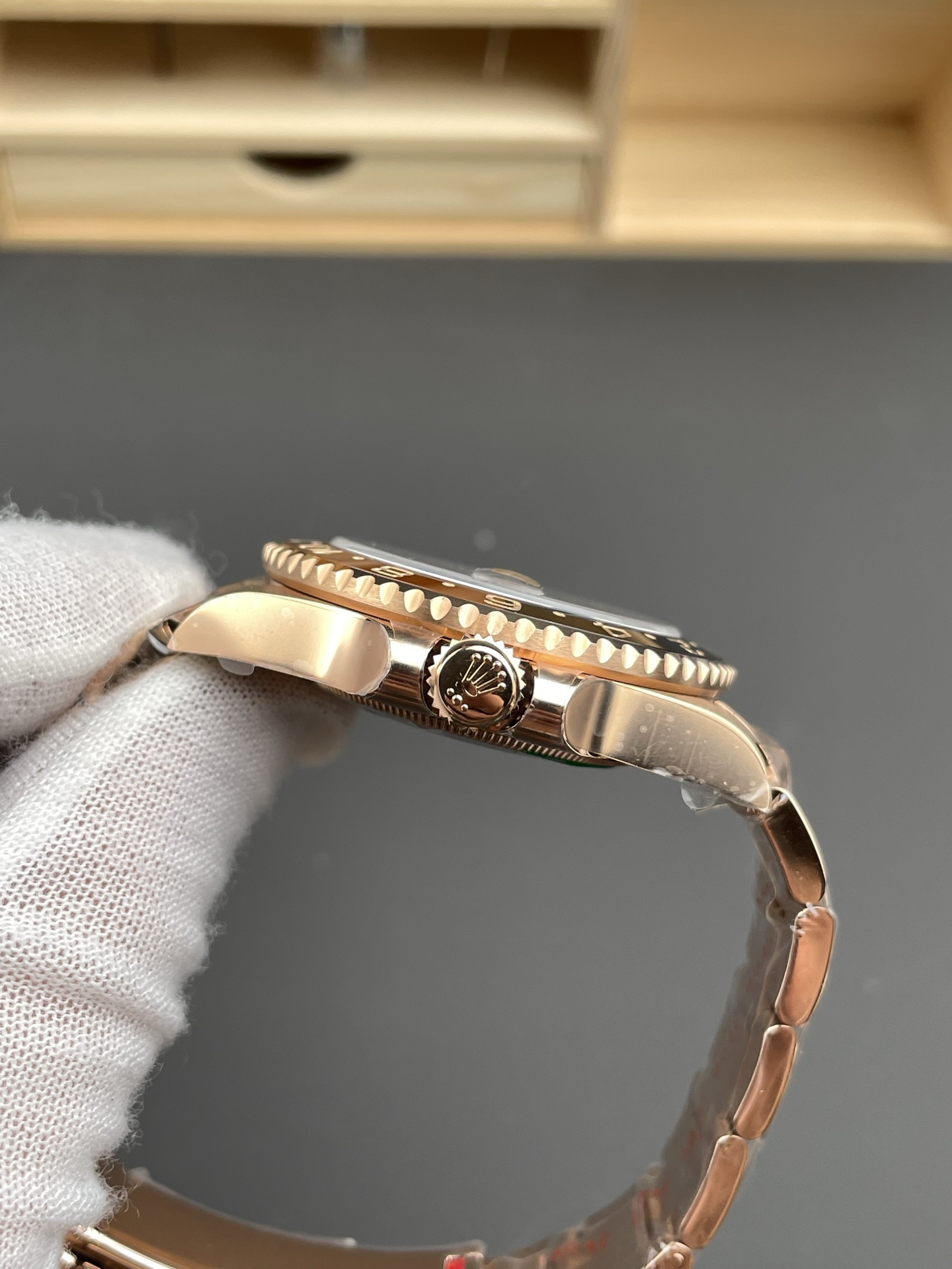 Rolex GMT Masters II Super Clone 126715CHNR Rose Gold Tiger Iron Dial Swiss Watch - view 6