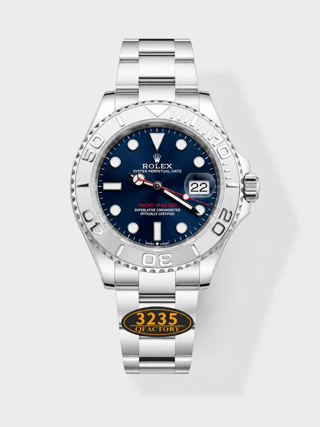 Rolex Yachtmaster 40mm Blue Dial - 1:1 Swiss Super Clone Watch in 904L Steel Casing - view 1