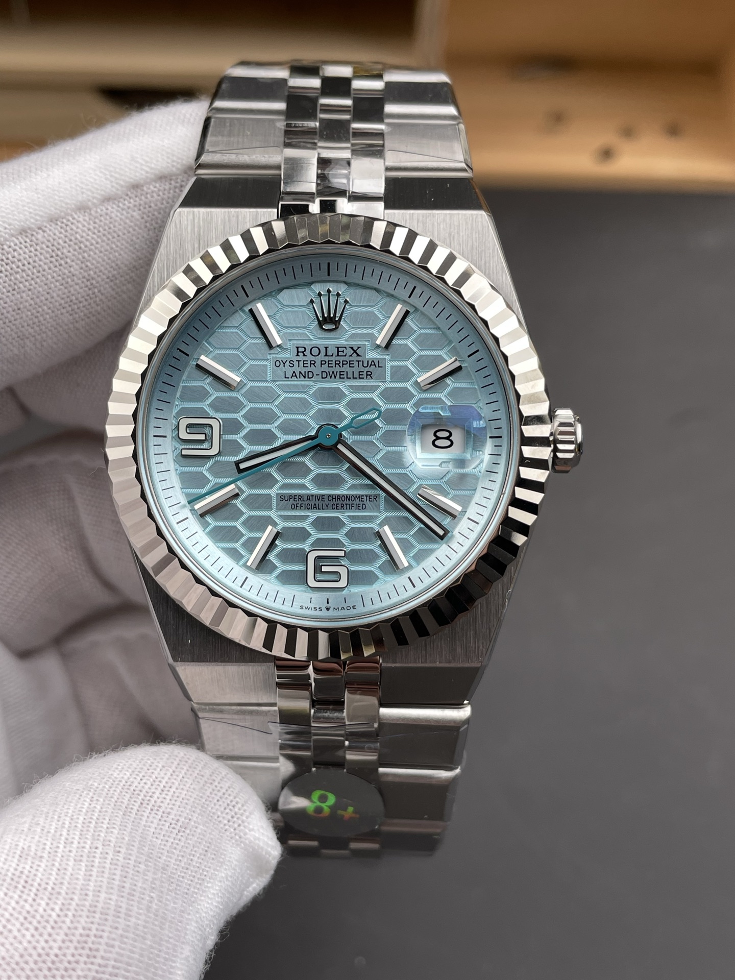Rolex Land-Dweller 127336 Ice Blue Honeycomb 40MM Swiss Super Clone Watch - view 3