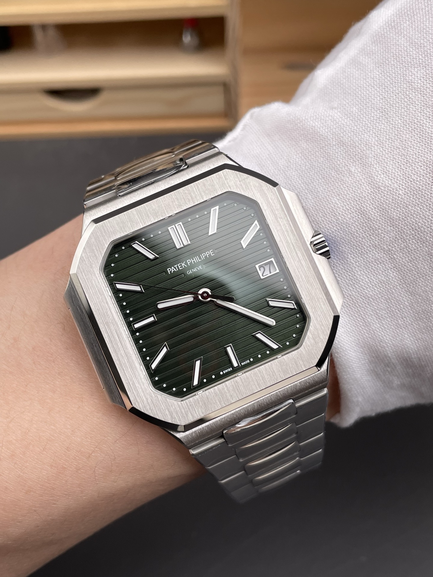 Patek Philippe Cubitus 5821 904L Steel Casing Green Dial Swiss Super Clone Watch - view 10