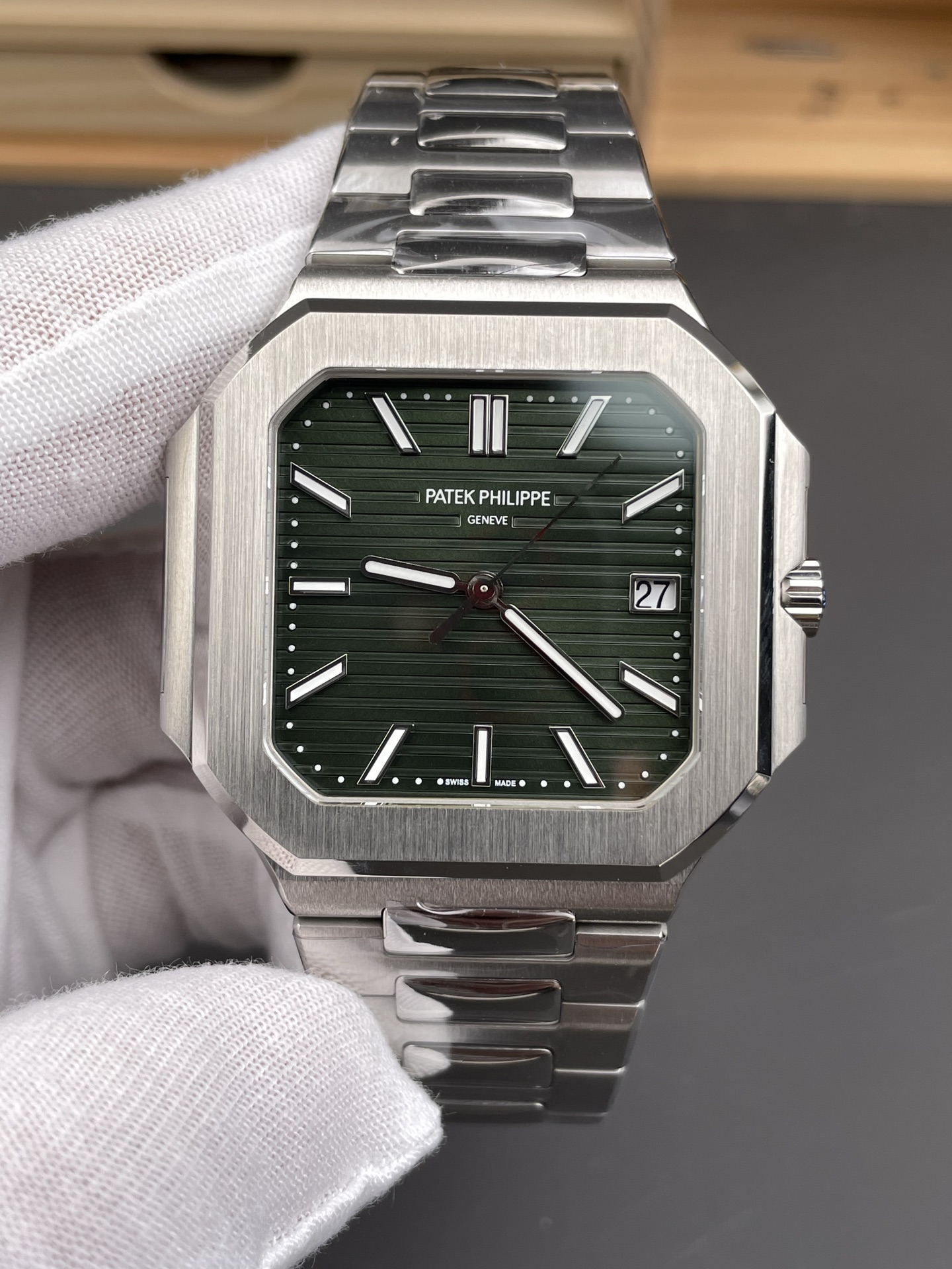 Patek Philippe Cubitus 5821 904L Steel Casing Green Dial Swiss Super Clone Watch - view 2