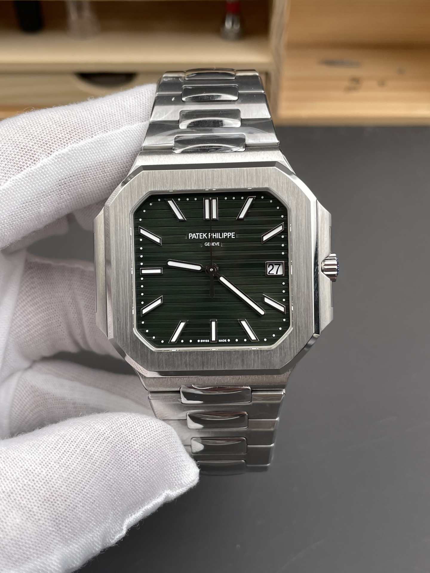 Patek Philippe Cubitus 5821 904L Steel Casing Green Dial Swiss Super Clone Watch - view 3